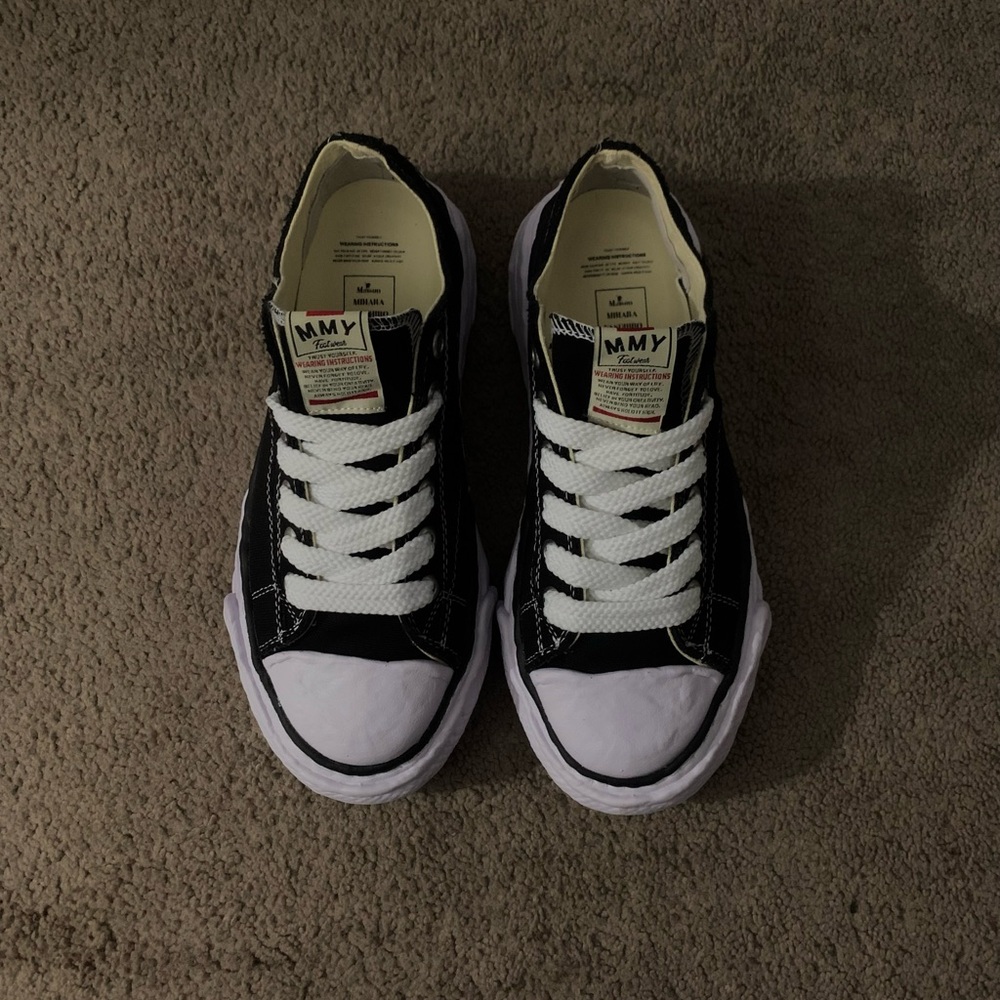 MMY Masion Mihara Yasuhiro Black and White Canvas Peterson Shoes